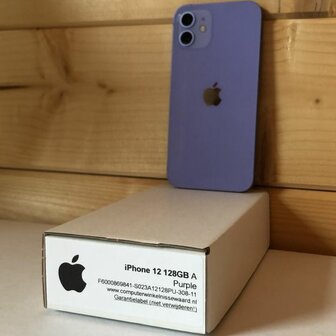 nieuwstaat Apple IPhone 12 128GB paars 6.1&quot; + 12 maanden garantie