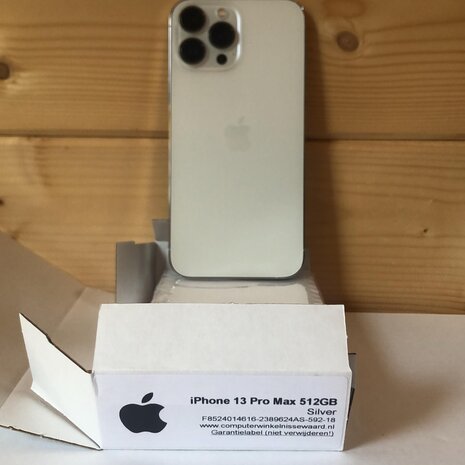 nieuwstaat Apple iPhone 13 Pro Max Zilver 512GB + 12 maanden garantie