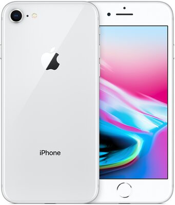 Apple iPhone 8 + nieuwe accu (100%) zilver 64GB simlockvrij + garantie