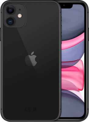 nieuwstaat Apple IPhone 11 64GB zwart 6.1" + 12 maanden garantie