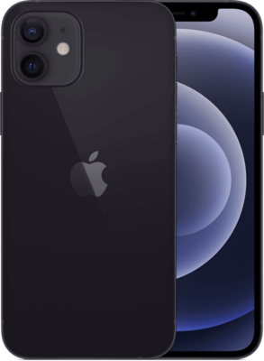 nieuwstaat Apple iPhone 12 64GB zwart + nieuwe accu 100% + 12 maanden garantie