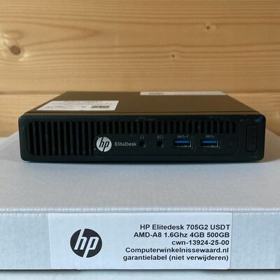 Windows 10 (Mini PC) HP EliteDesk 705G2 USDT AMD-A8 1.6Ghz 4GB 500GB (wifi) + garantie