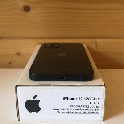 nieuwstaat Apple iPhone 12 128GB zwart 6.1" + 12 maanden garantie