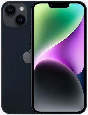 nieuwstaat Apple iPhone 14 zwart 128GB (e-SIM) + nieuwe accu 100% + 12 maanden garantie