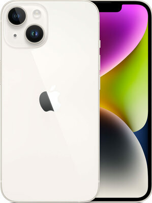 nieuwstaat Apple iPhone 14 wit 128GB (e-SIM) + nieuwe accu 100% + 12 maanden garantie