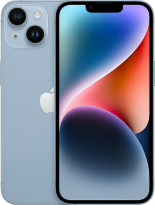 nieuwstaat Apple iPhone 14 blauw 128GB (e-SIM) + nieuwe accu 100% + 12 maanden garantie